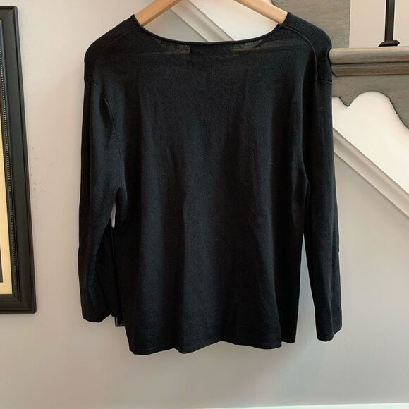 Larry Levine Interrupted Stripe Knit Top sz PXL - Picture 4 of 4